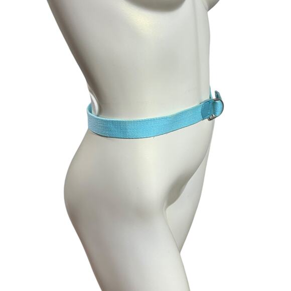 Vintage Adjustable Light Blue Fabric Belt - Small/Medium Waist - Picture 4 of 16